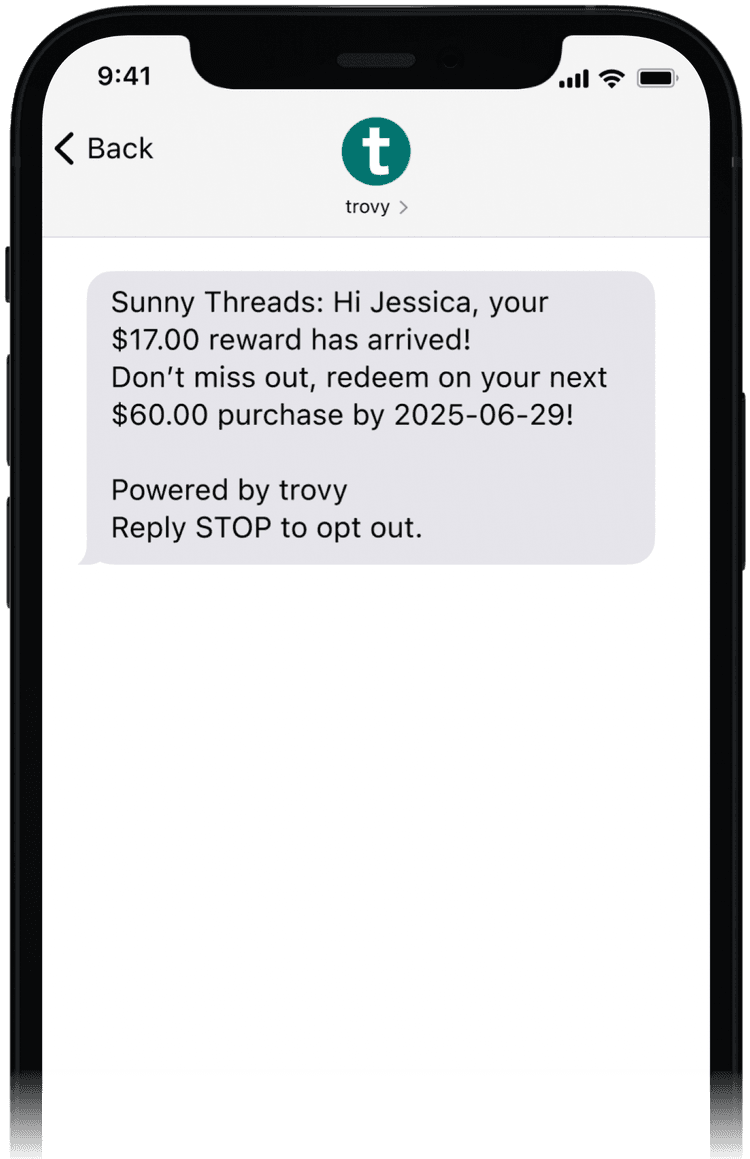 trovy cashback rewards dashboard