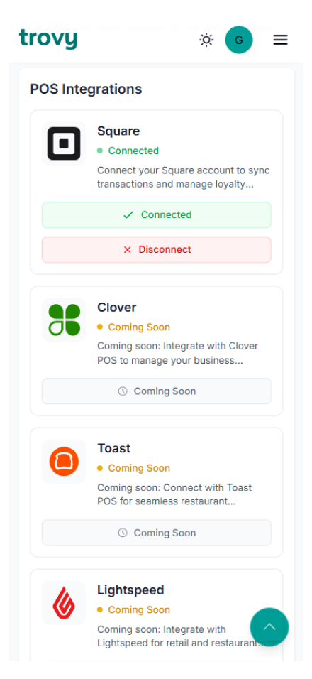 trovy rewards dashboard